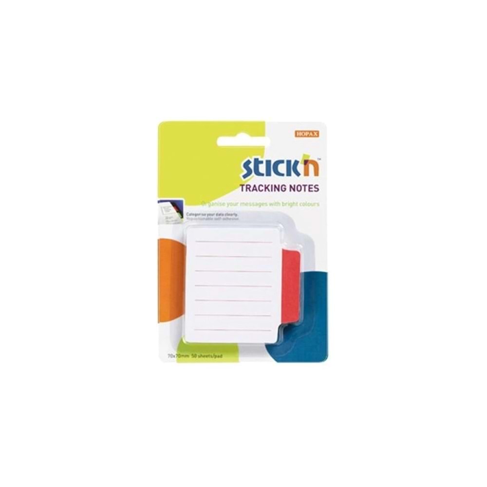 Gıpta Stickn Beyaz Kırmızı Çizgili 50 Yp. 70x70 mm Yapışkanlı Not Kağıdı