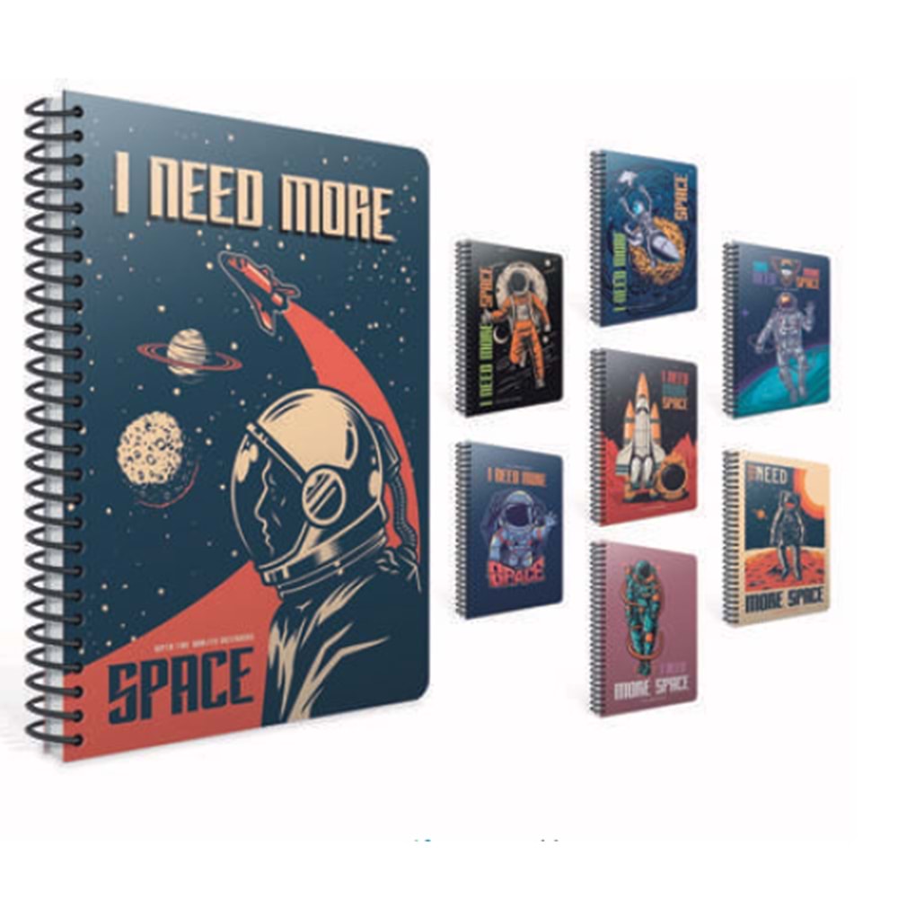 Gıpta Space Karton Kpk. Spiralli A6 Çizgili Defter 80 Yp.