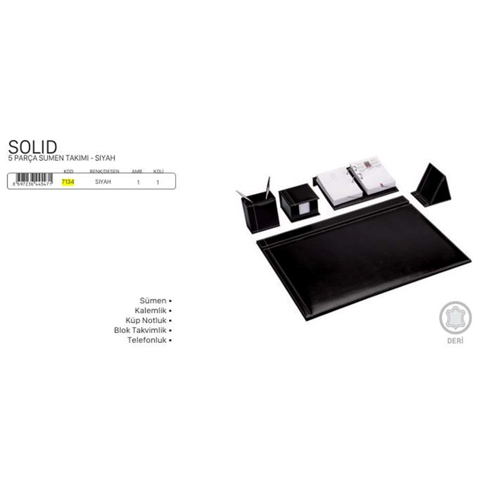 Gıpta Sümen Takımı Solid 5 Parça Siyah 7134