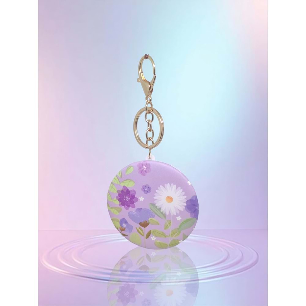 Gıpta Yuvarlak Ayna Anahtarlıklı Big Flower K9918