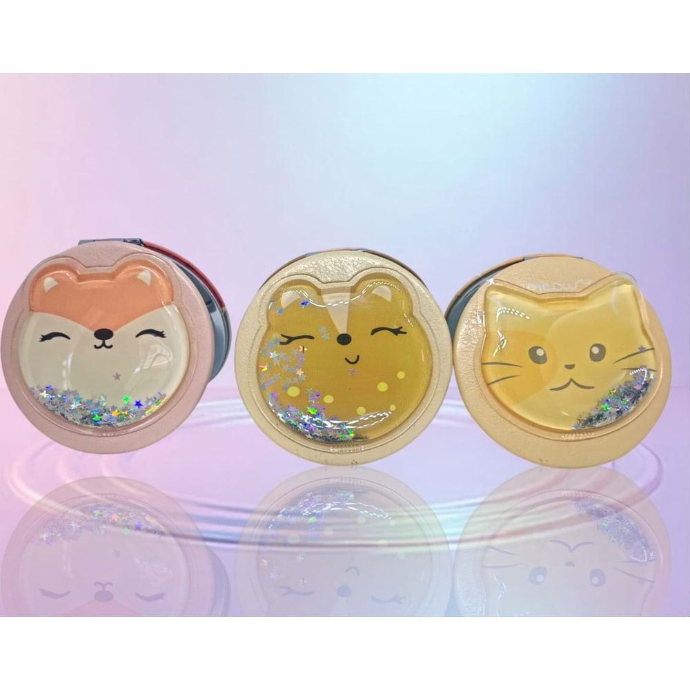 Gıpta Yuvarlak Ayna Kabartmalı Kapak Cute Pufi K9901