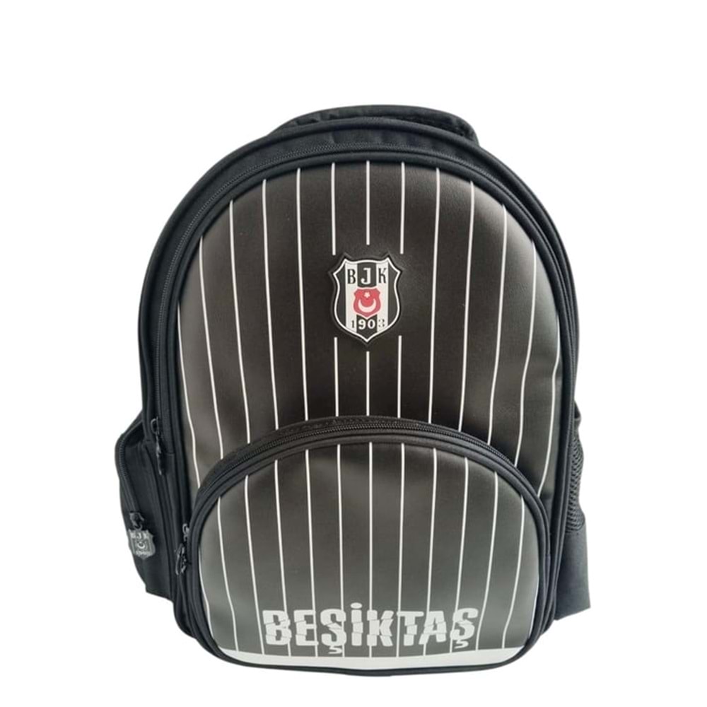 Me Çanta Beşiktaş İnce Çubuk Desenli Suni Deri Okul Çantası 25352