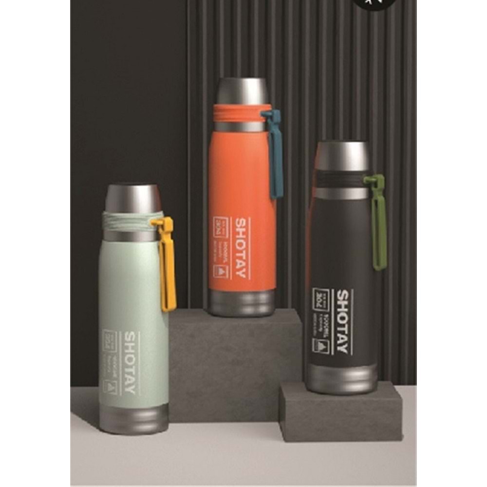 Shotay Travel Çelik Termos Matara 600 ml. SHT-ST-8270 (ASORTİ)