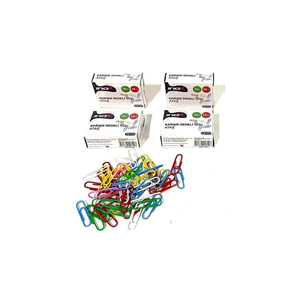 İnox Karışık Renkli Ataş 20 Gr. 28 mm