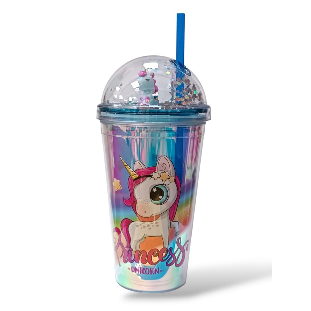 Figürlü Pipetli Bardak 450 ml. TGB405Q