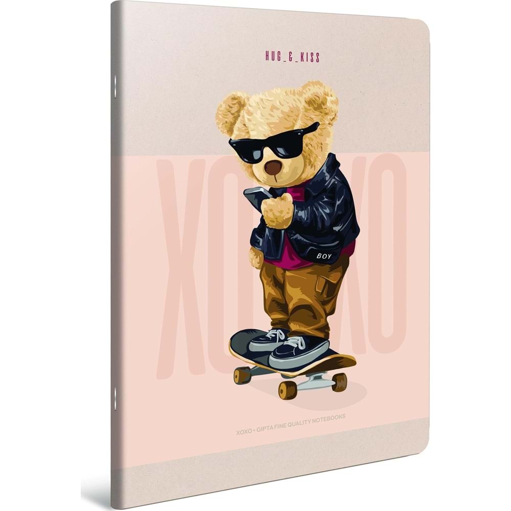 Gıpta XoXo Tel Dikiş Kar. Kap. A6 60 Yp. Çizgili Defter