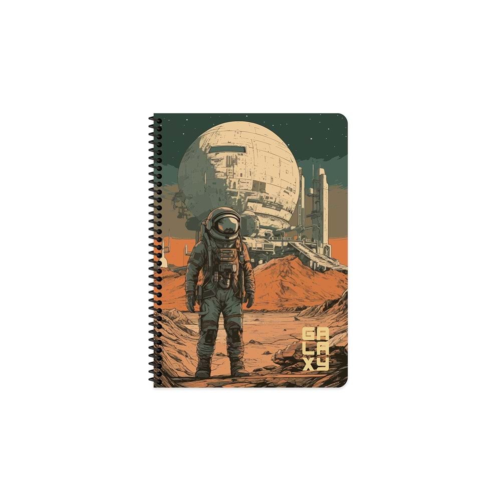 Keskin Color Galaxy Spr.PP Kp. Çıkartmalı A4 80 Yp. Kareli Defter