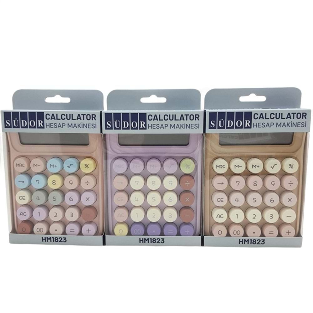 Südor Hesap Makinesi Pastel Renkler HM1823