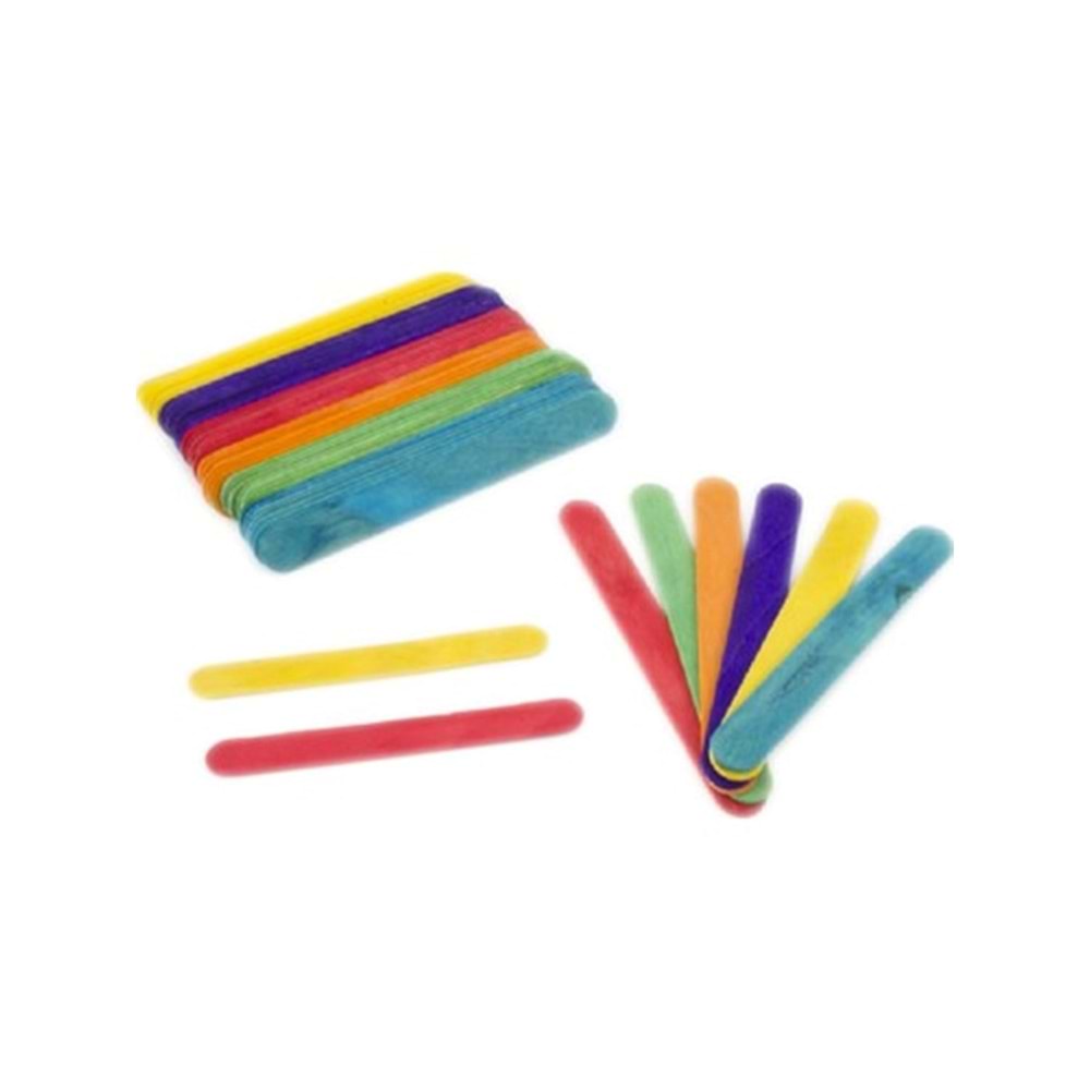 U-4 15 Cm Ahşap Çubuk Renkli 50 Li U4-1466