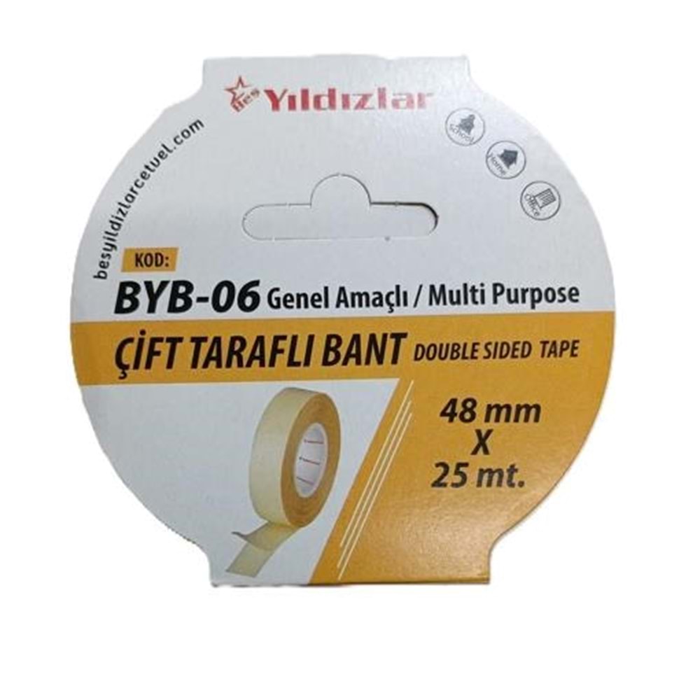 Yıldızlar Çift Taraflı Bant 48 mm x 25 mt.
