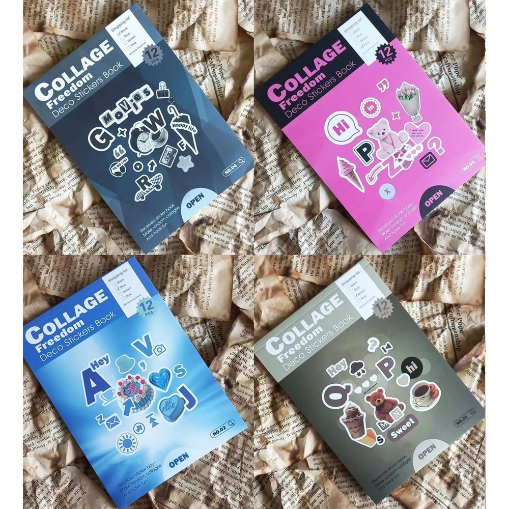 Collage Freedom Sticker Defteri 12 Sayfa