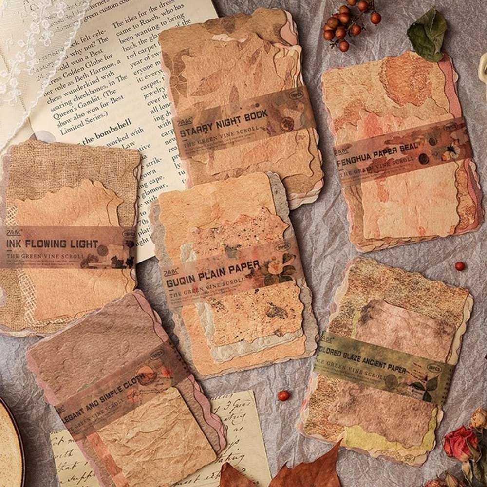 Vintage Tasarım Scrapbook Kağıdı 28 Adet QTGJ-6-06