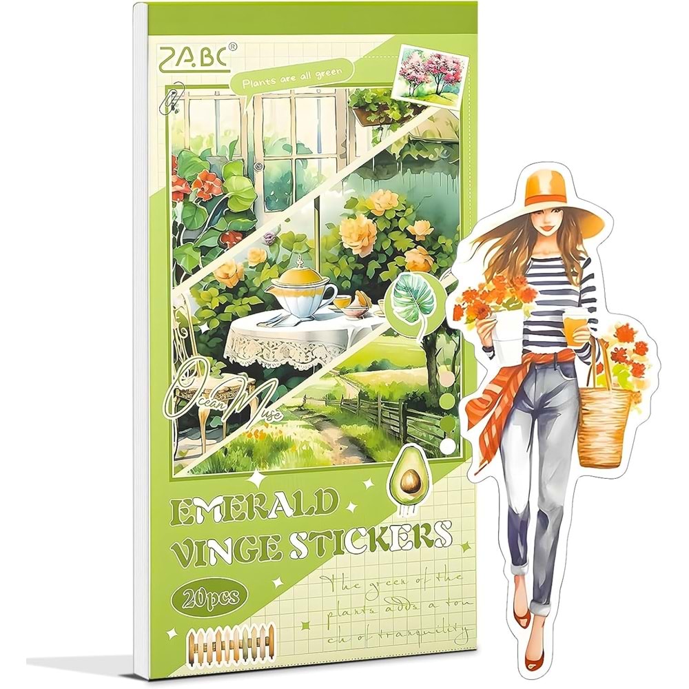 Puslu Anılar Zümrüt Sticker Defteri 20 Sayfa