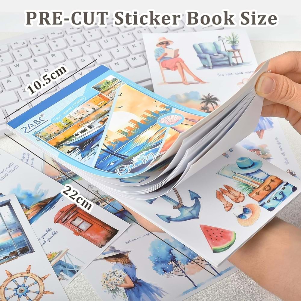 Puslu Anılar Okyanus Sticker Defteri 20 Sayfa