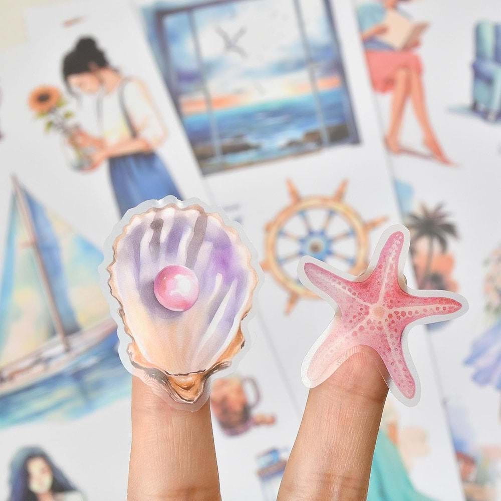 Puslu Anılar Okyanus Sticker Defteri 20 Sayfa