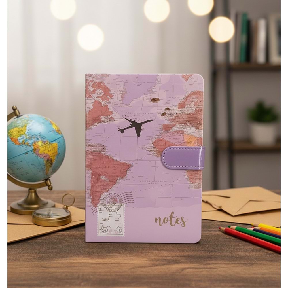 Tokaç World Serisi Manyetik Kilitli A5 Bloknot 128 Yp. Çizgili TK-M2511L