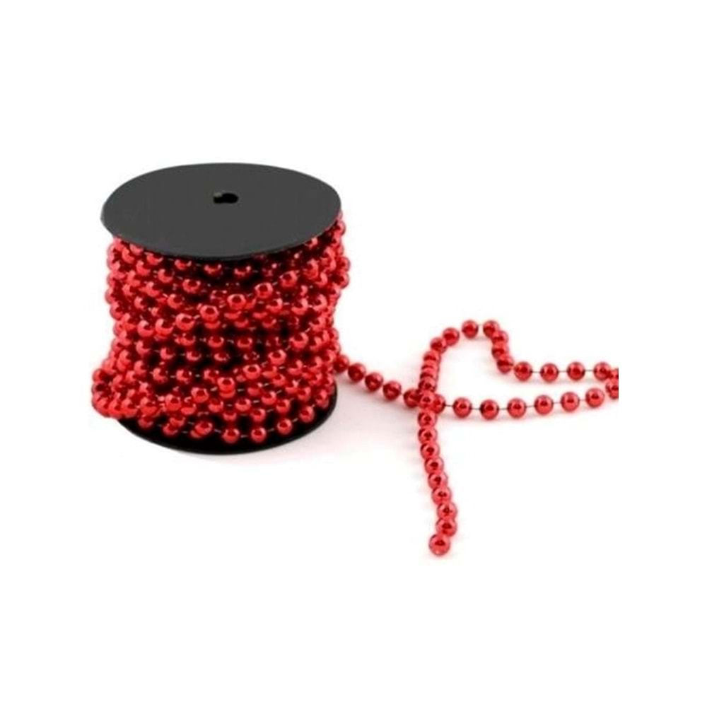 Boncuk Zincir 10 mt Kırmızı 7080