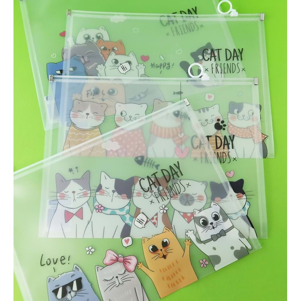 Kedi Tasarımlı A4 Dosya (BM-1892)