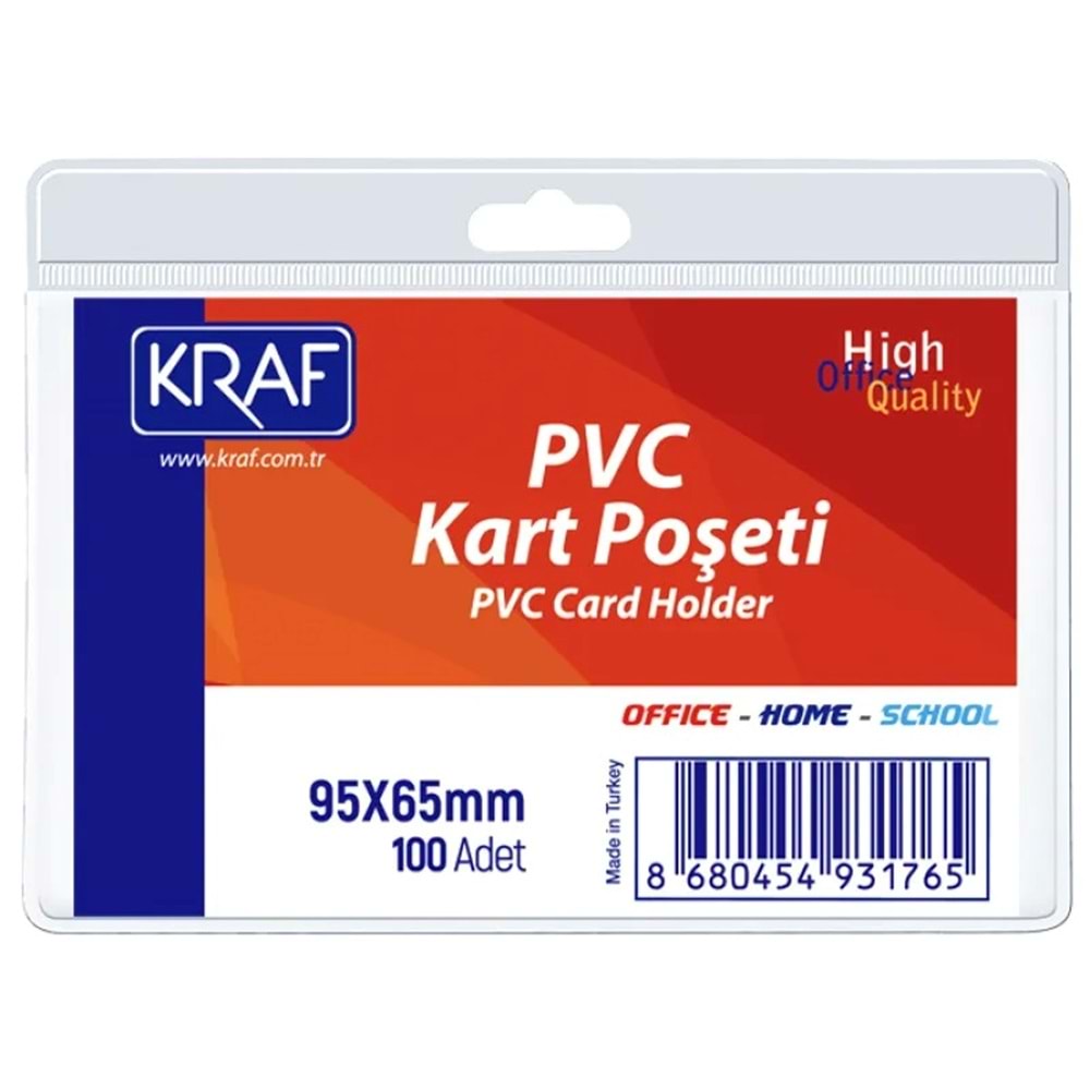 Kraf PVC Kart Poşeti Yatay 95x65 mm 1 ADET