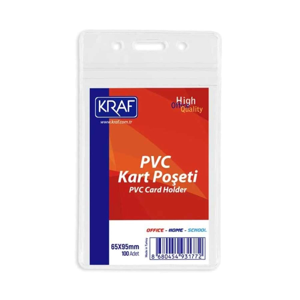 Kraf PVC Kart Poşeti Dikey 65x95 mm 1 ADET