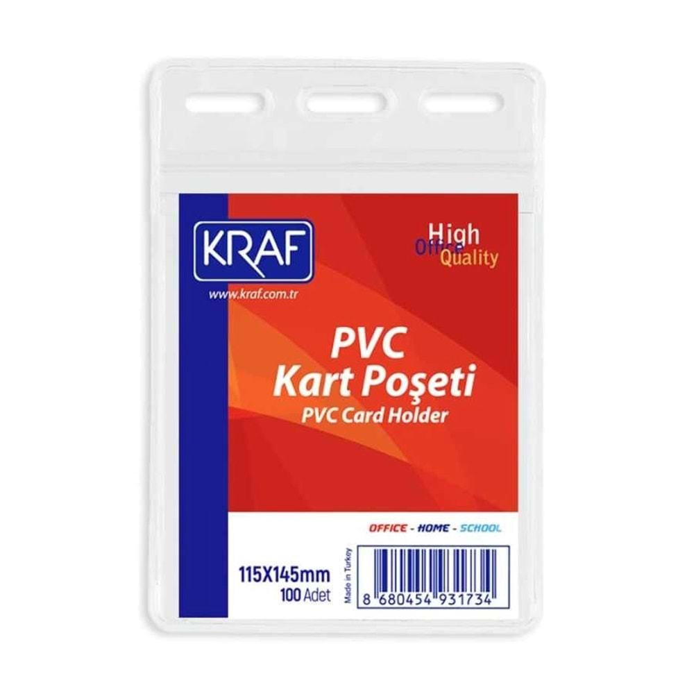 Kraf PVC Kart Poşeti Dikey 115x145 mm 1 ADET