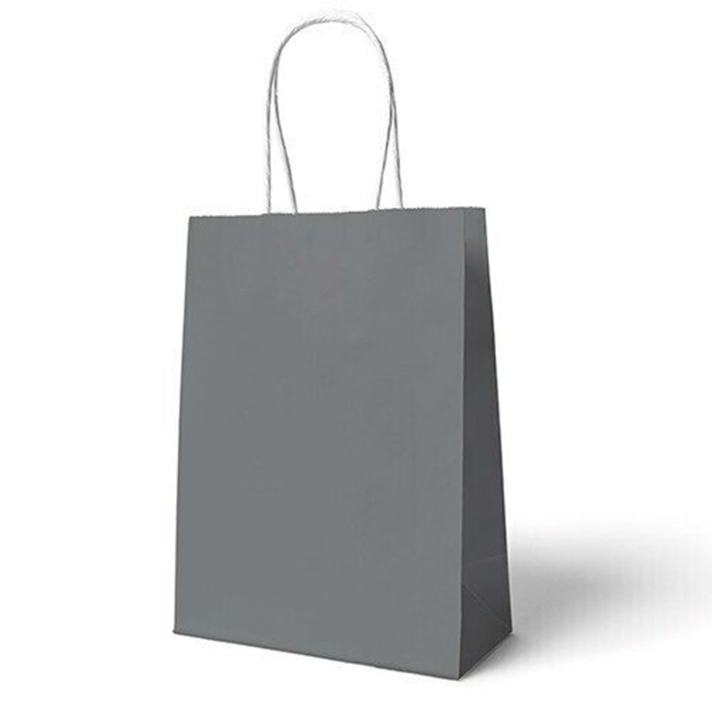 Büküm Saplı Hediye Çantası Gri