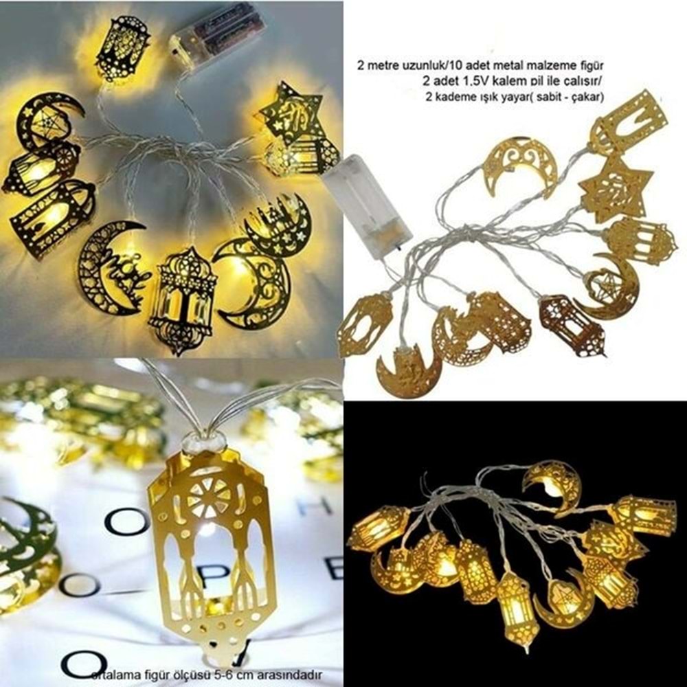 Ramazan Temalı Metal Led Karışık Pilli