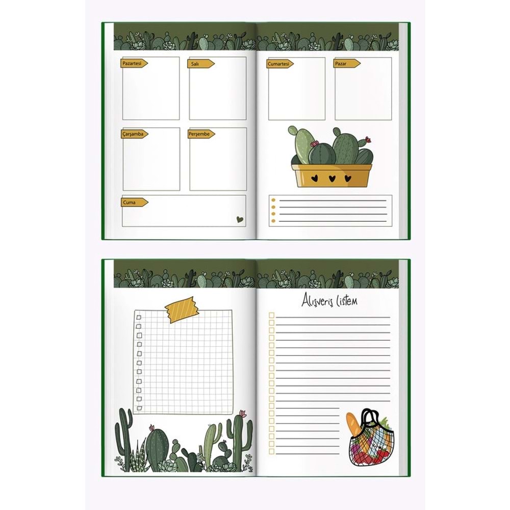 Kaktüs Mavi Zamansız Ajanda (Stickerlı)