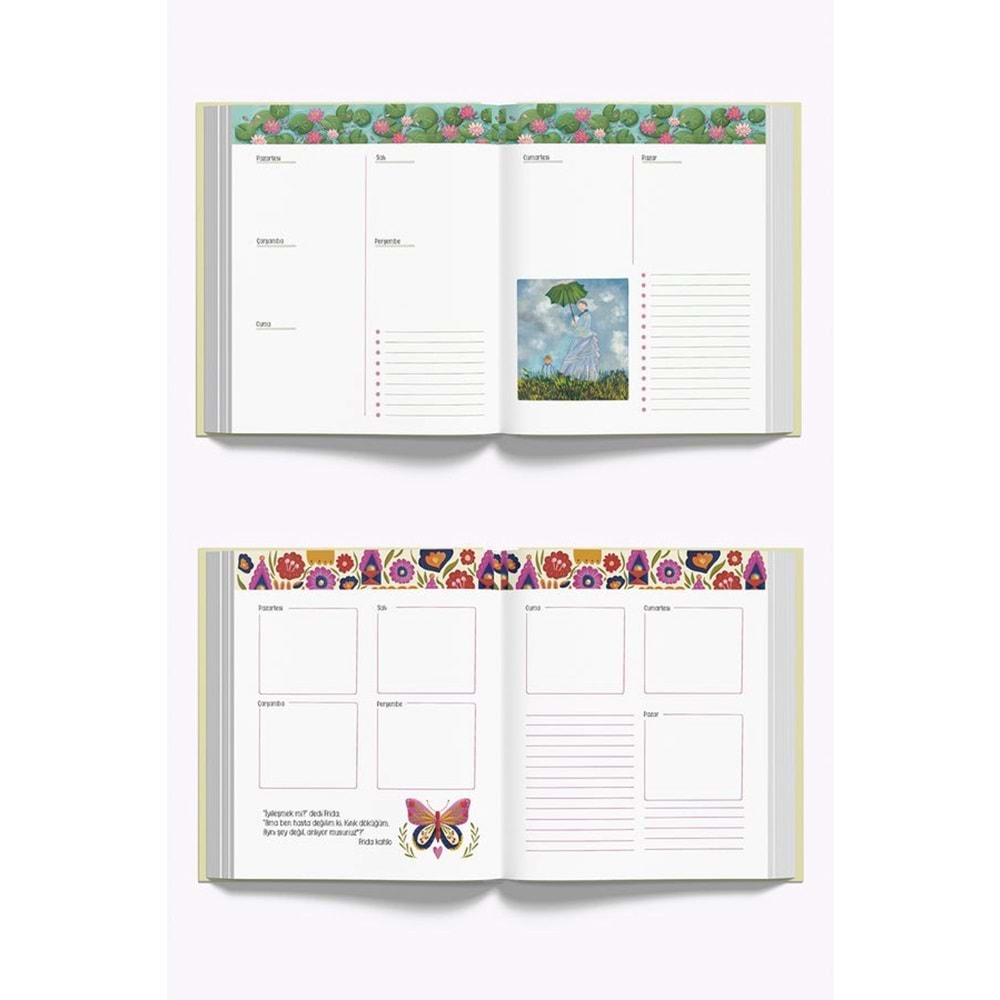 Zamansız Ressamlar Ajandası I, Zamansız Ajanda 16.5x19.5 cm (Stickerlı)