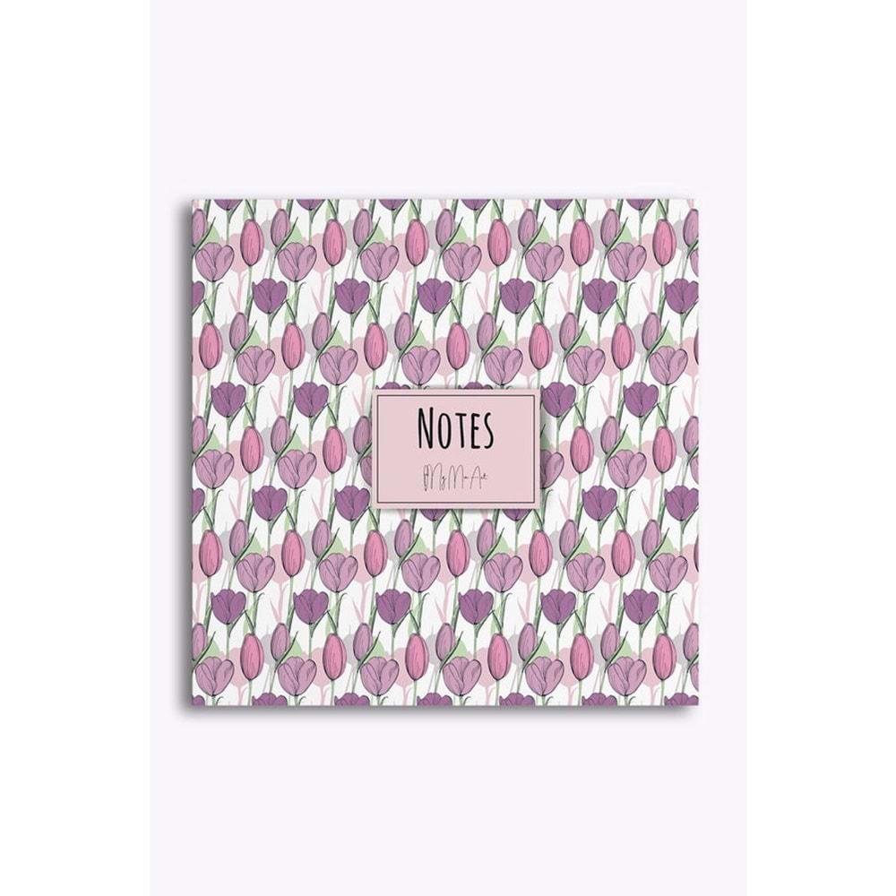 My Mia Art Pembe Lale Kenar Baskılı Defter, 16x16 cm