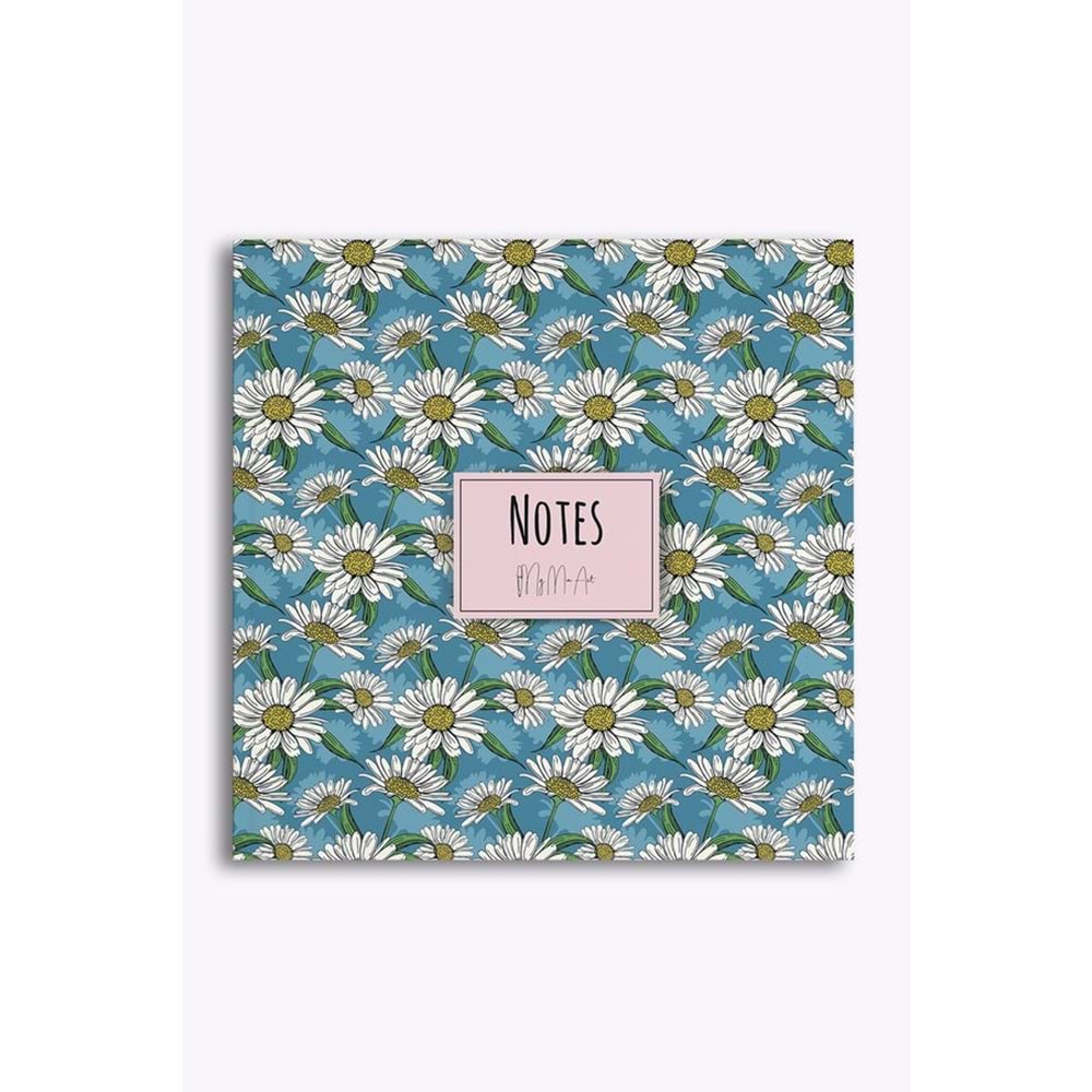 My Mia Art Beyaz Papatya Kenar Baskılı Defter, 16x16 cm
