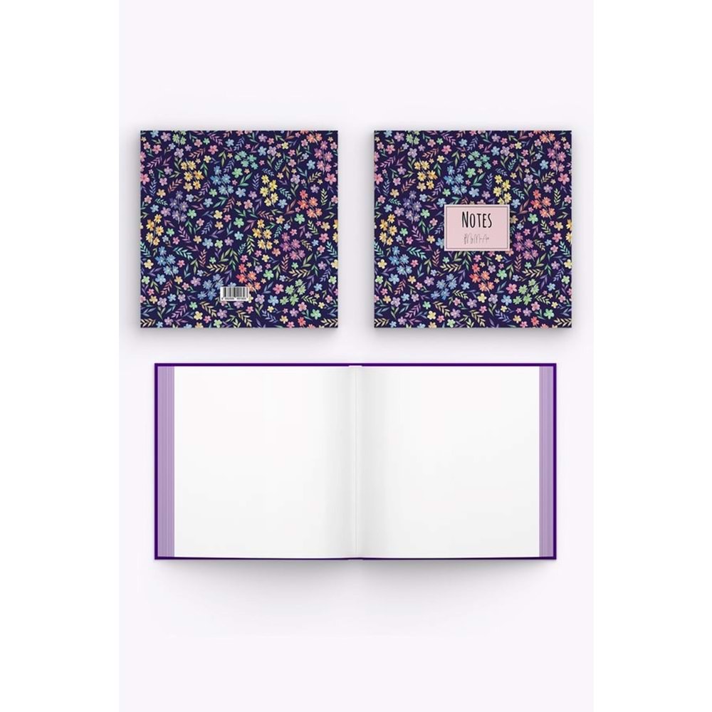 My Mia Art Kır Çiçeği Kenar Baskılı Defter, 16x16 cm