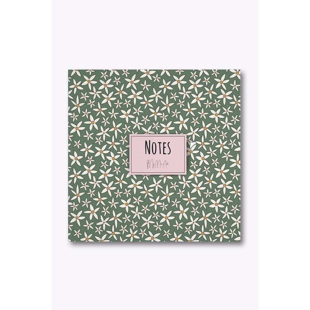 My Mia Art Yeşil Papatya Kenar Baskılı Defter, 16x16 cm