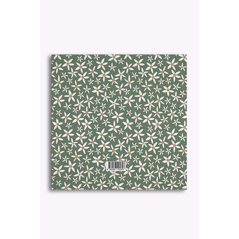 My Mia Art Yeşil Papatya Kenar Baskılı Defter, 16x16 cm