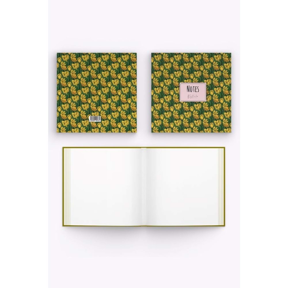 My Mia Art Sarı Manolya Kenar Baskılı Defter, 16x16 cm