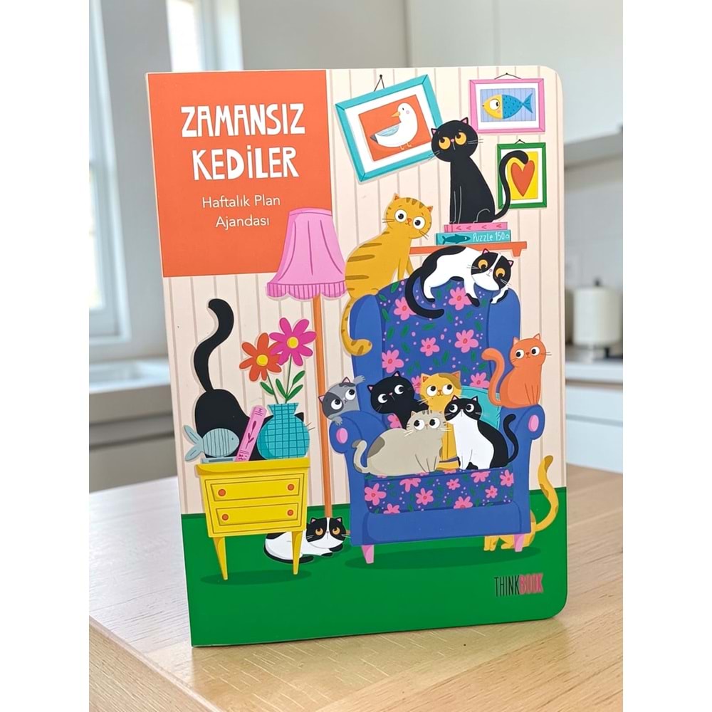 Zamansız Kediler I Haftalık Plan Ajandası 15x21 cm