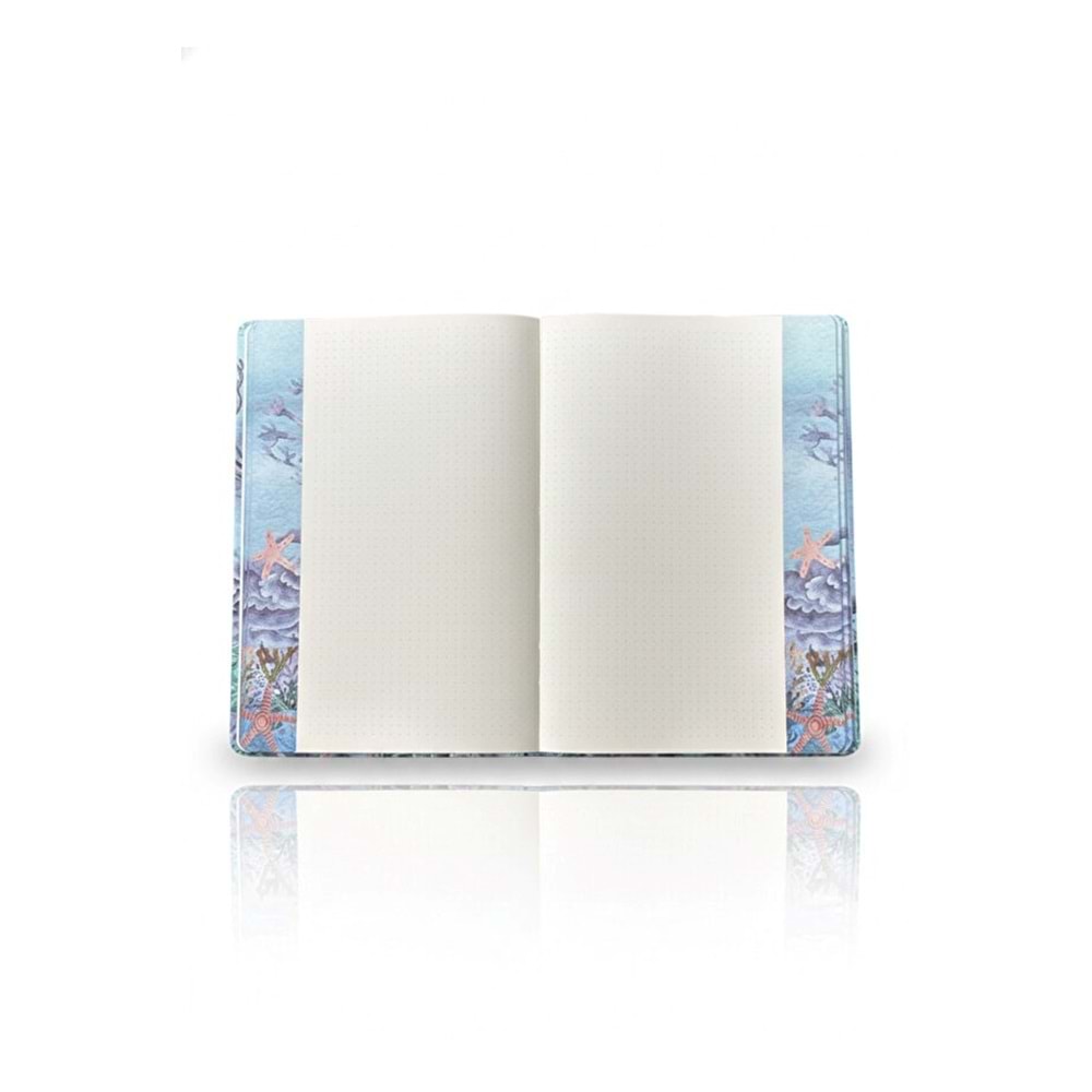 Liz Kuşe Kapak Kenar Baskılı 15x21 cm Defter 64 Yp. Noktalı+48 Yp. Çizgisiz