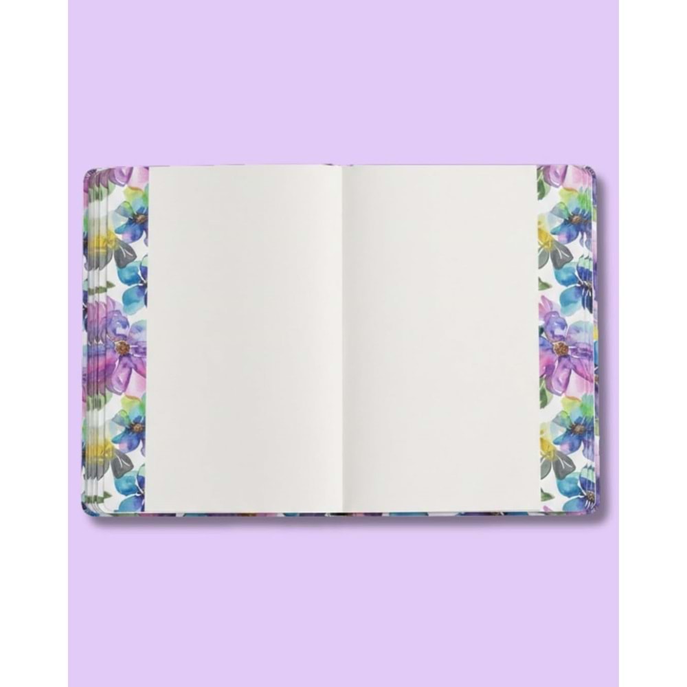 Liz Kuşe Kapak Kenar Baskılı 15x21 cm Defter 64 Yp. Noktalı+48 Yp. Çizgisiz