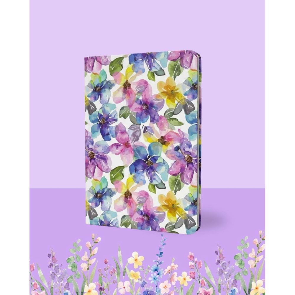 Liz Kuşe Kapak Kenar Baskılı 15x21 cm Defter 64 Yp. Noktalı+48 Yp. Çizgisiz