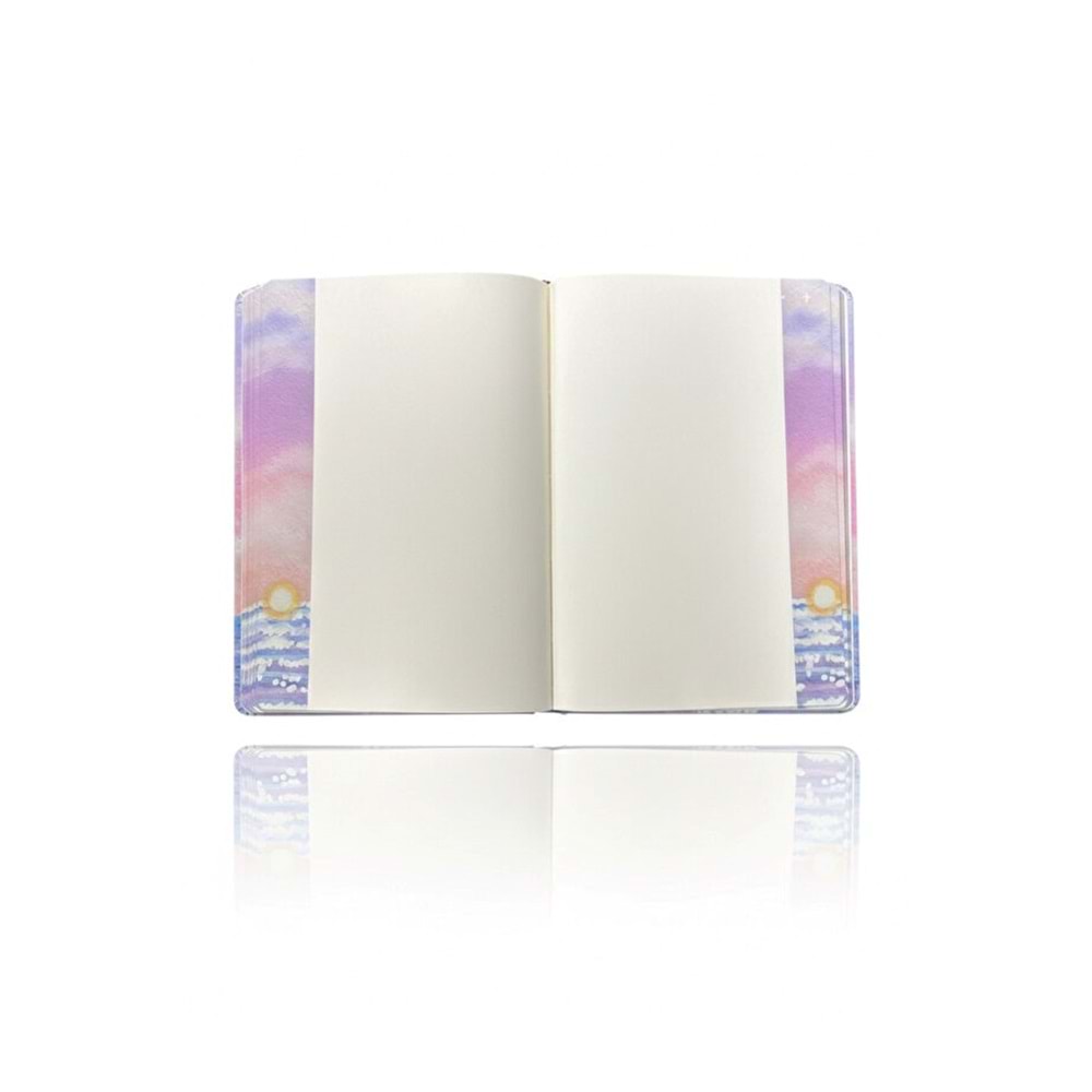 Liz Kuşe Kapak Kenar Baskılı 15x21 cm Defter 64 Yp. Noktalı+48 Yp. Çizgisiz