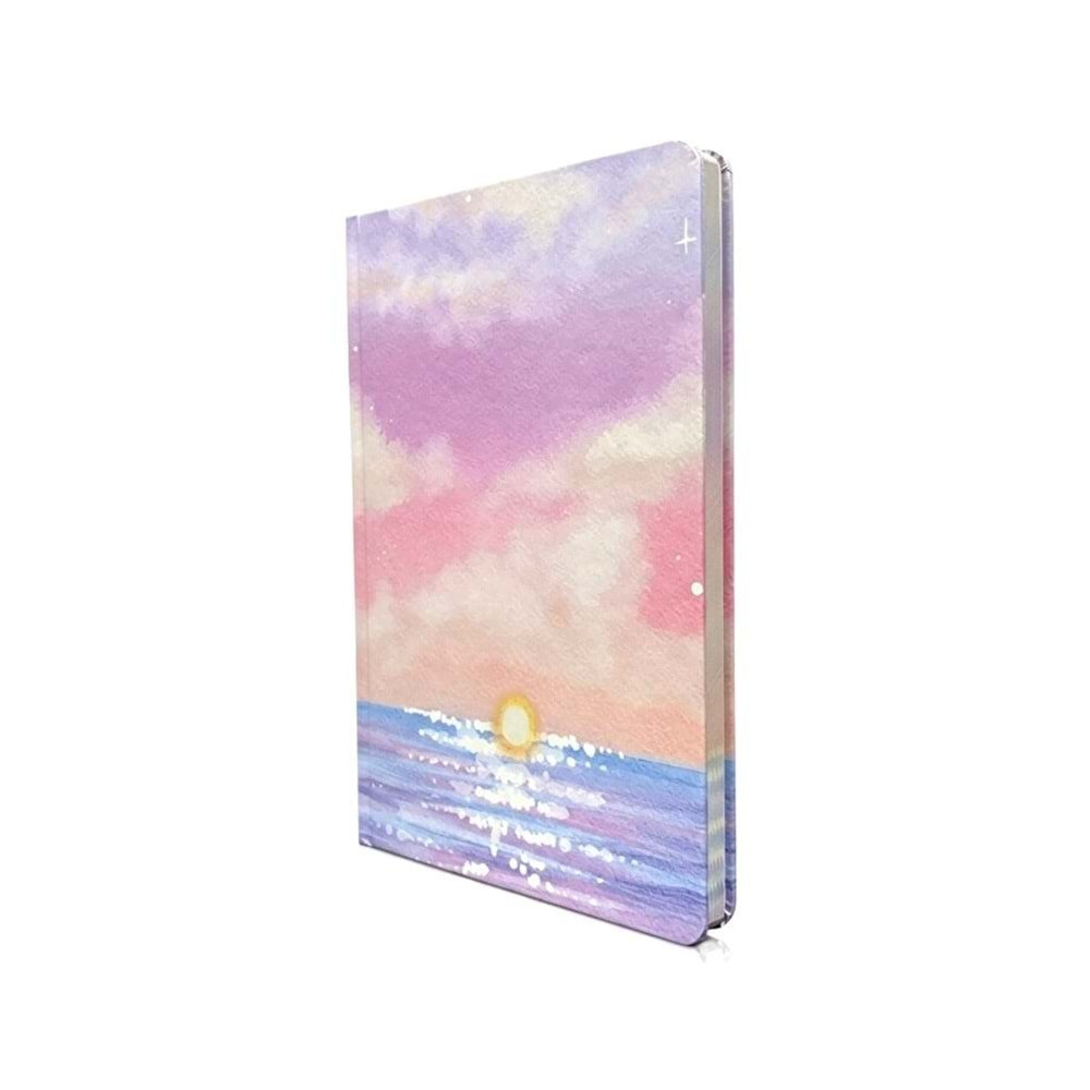 Liz Kuşe Kapak Kenar Baskılı 15x21 cm Defter 64 Yp. Noktalı+48 Yp. Çizgisiz