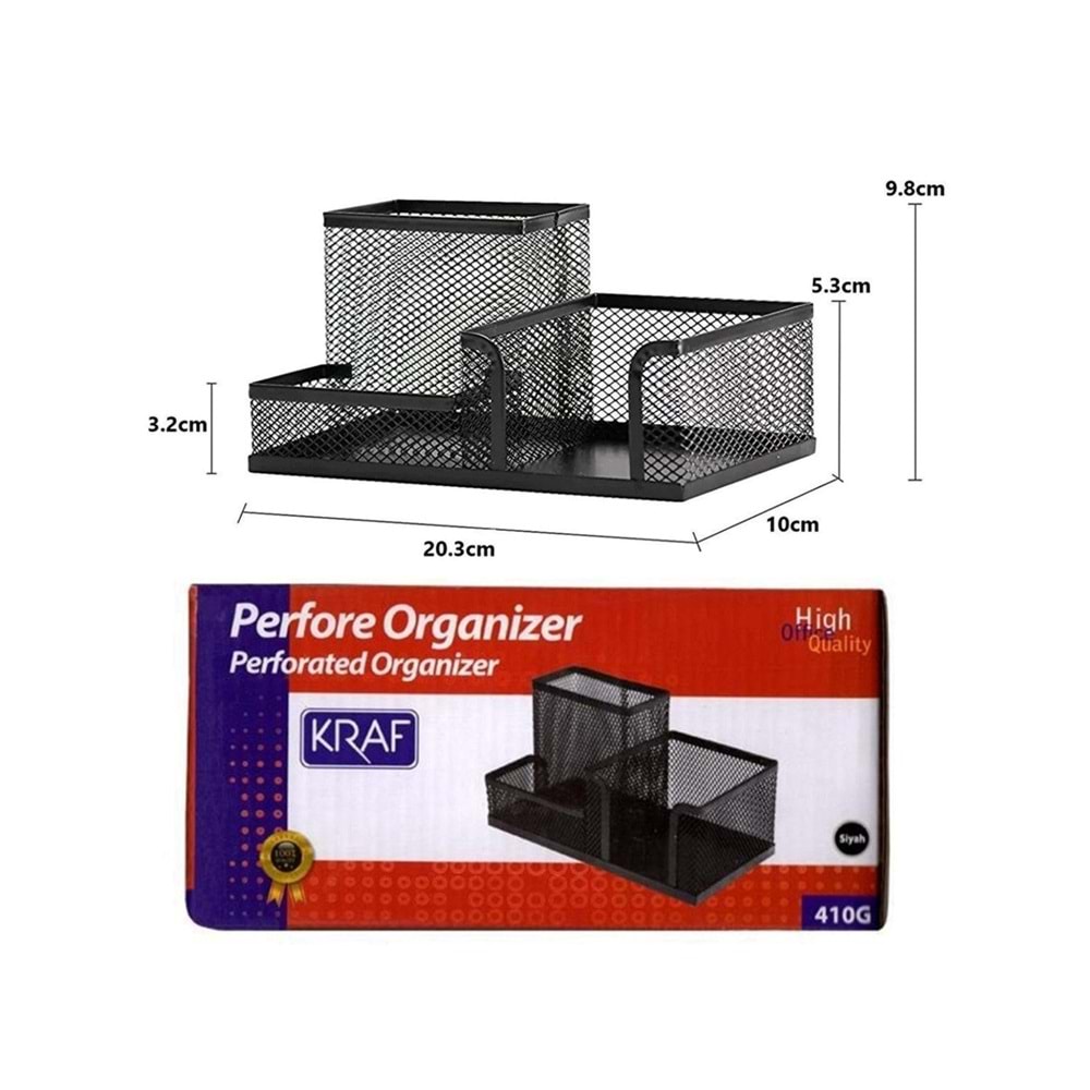 Kraf Metal Perfore Masa Üstü Seti 410G Siyah