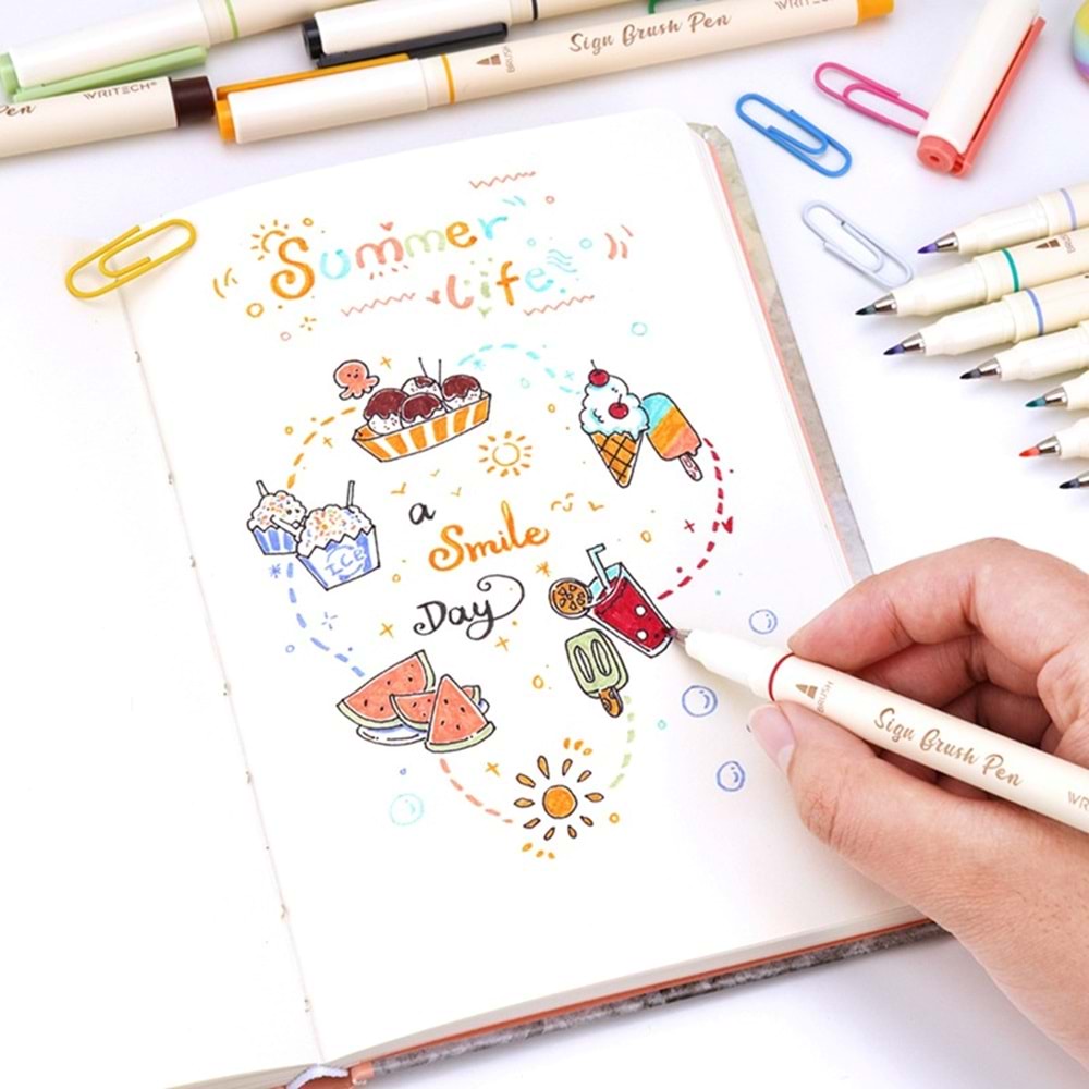 Writech Fırça Tip Keçeli Kalem Bahar Kirazı W-827