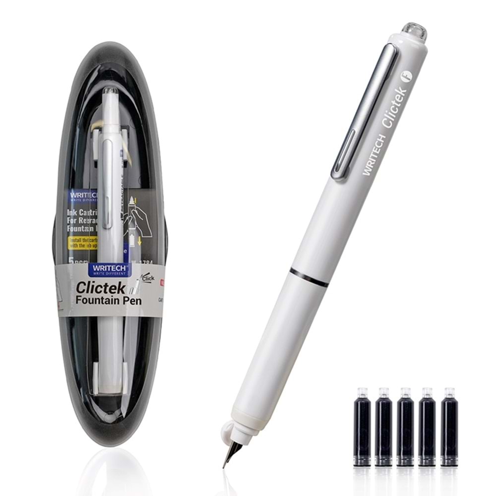 Writech Basmalı Dolma Kalem Beyaz Gövde F Uç