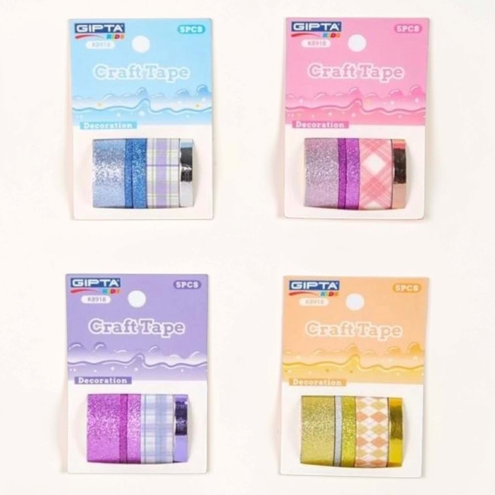 Gıpta Renkli Bant Mix 5 Li Set 2 m. K8918