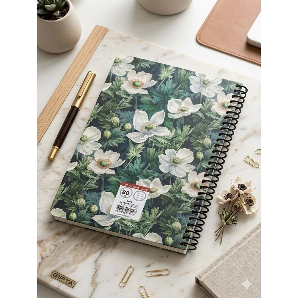 Gıpta Script Book Sprl. Sert Kpk. Defter 17x24 80 Yp. Kareli