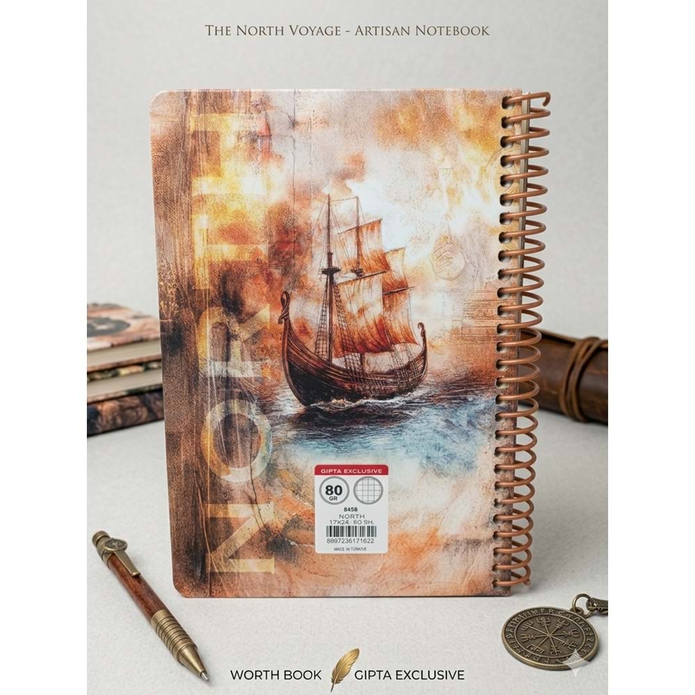 Gıpta North Sprl. Sert Kpk. Defter 17x24 80 Yp. Kareli