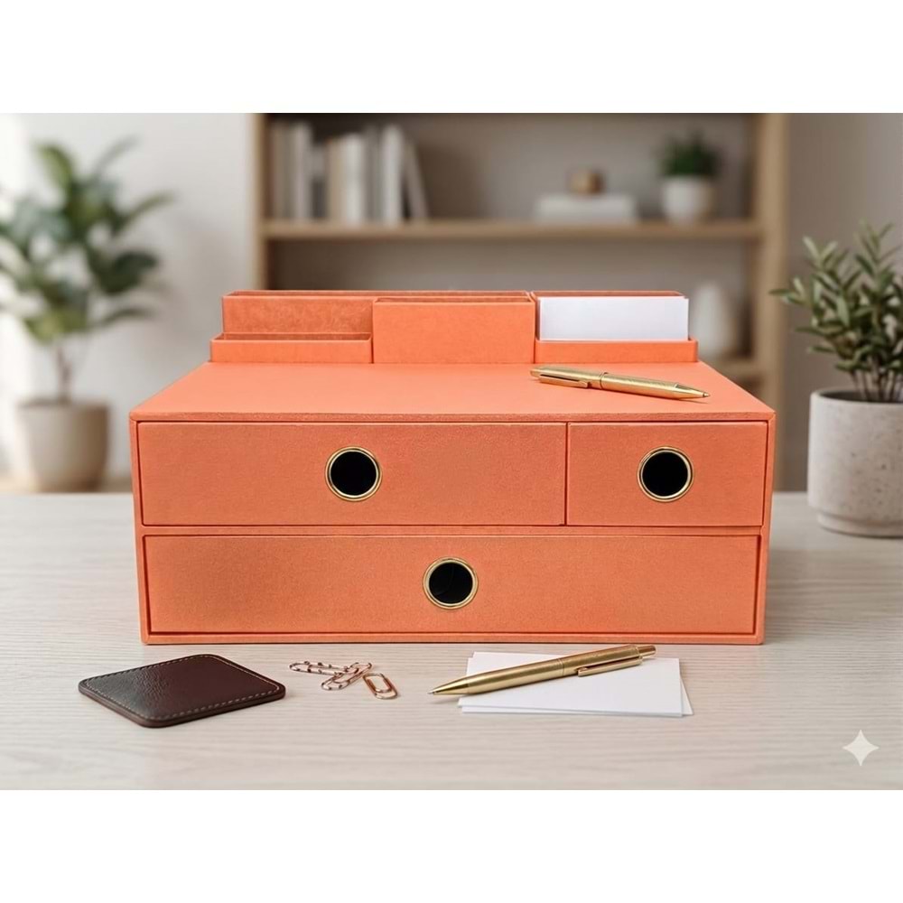 Gıpta Pearl Orenge 3 Çekmeceli Masaüstü Düzenleyici ORG1809