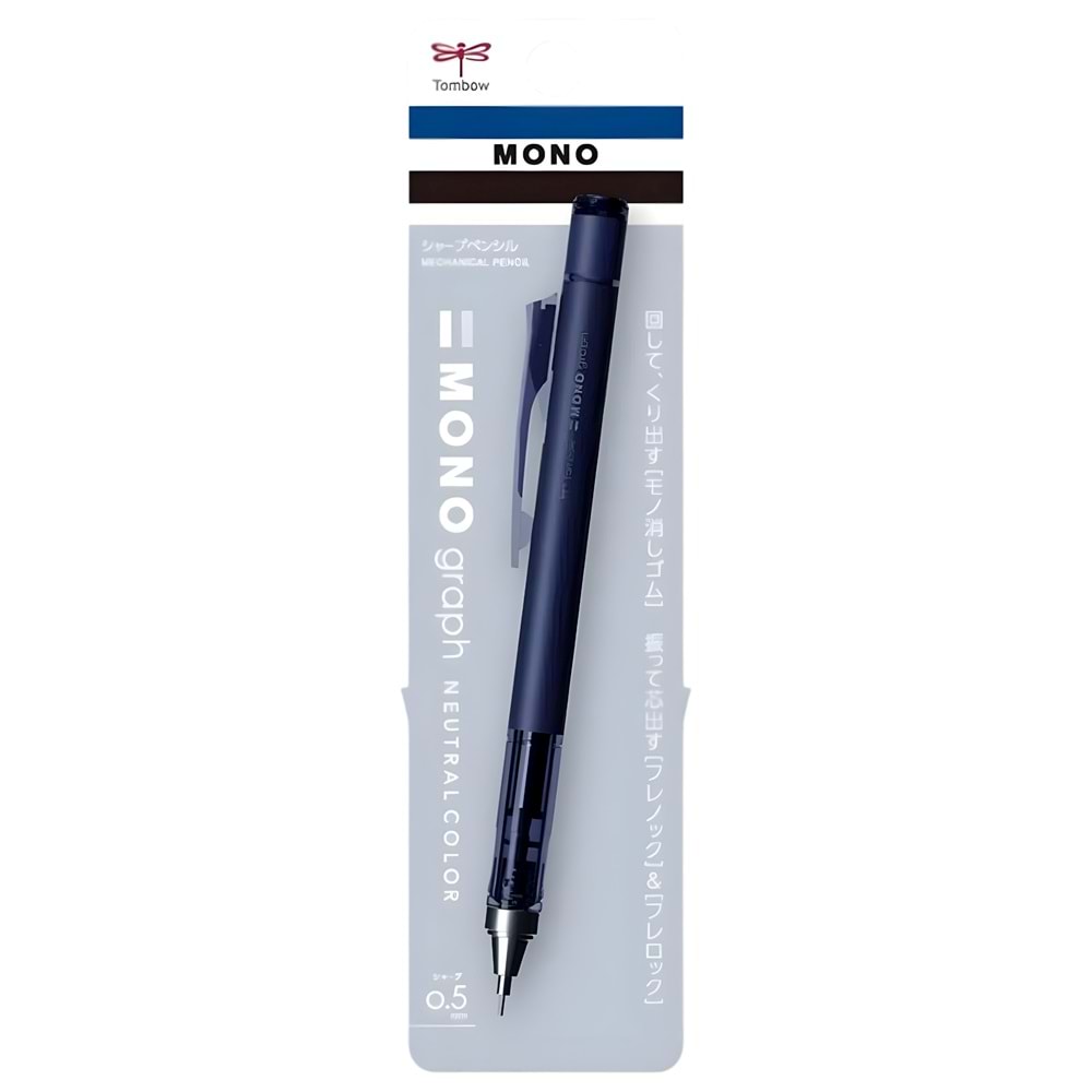 Tombow MONO Graph Neutral Mekanik Kurşun Kalem 0,5mm Mat Lacivert