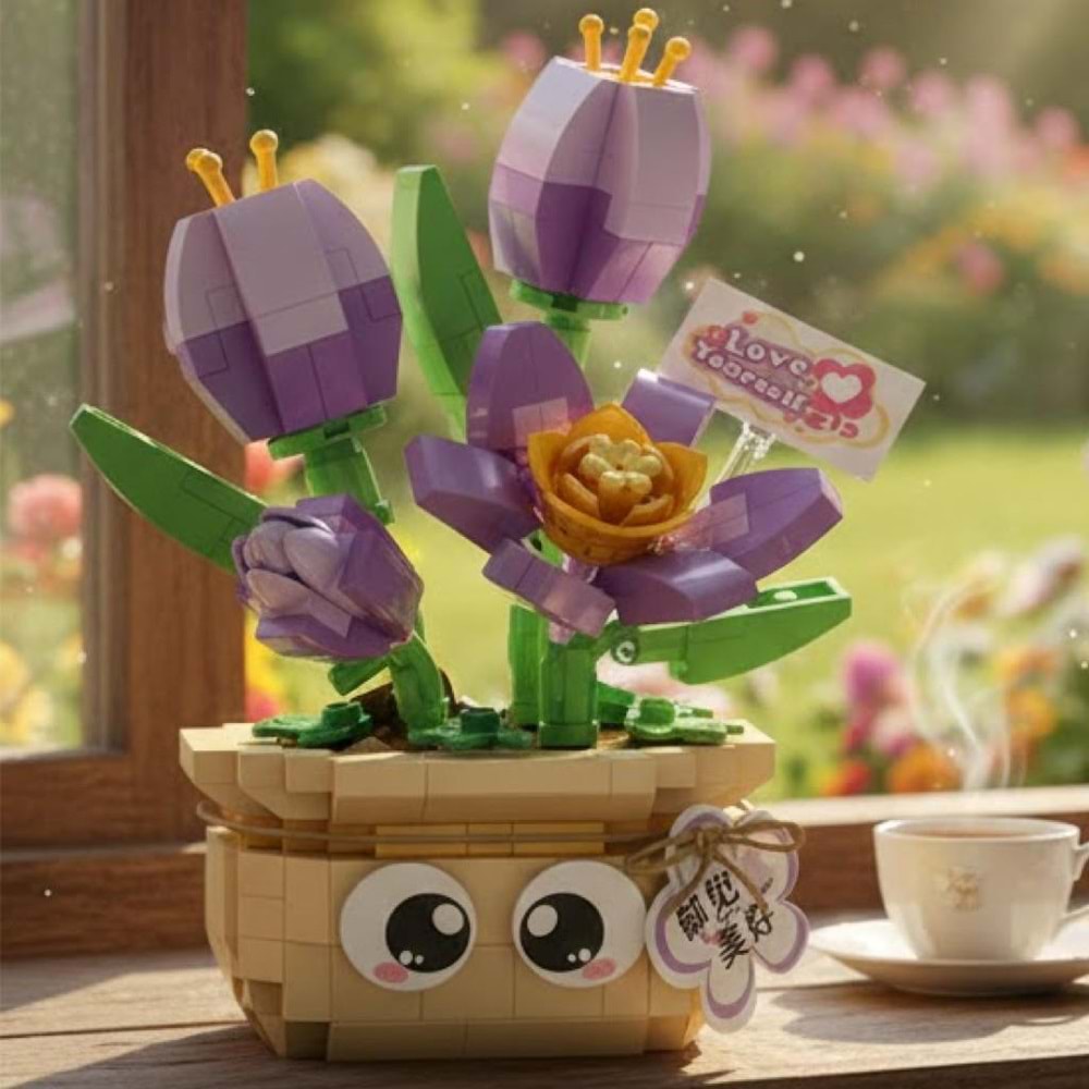 Saksılı Lale Çiçeği Blok (380 Parça)